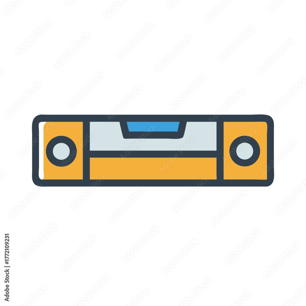 Fototapeta premium Level tool icon on black background, illustration art