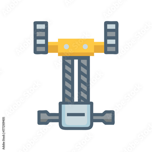 Isolated scissor jack tool on black background illustration