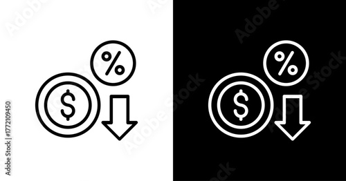 Reduced Prices White Icon Set Design