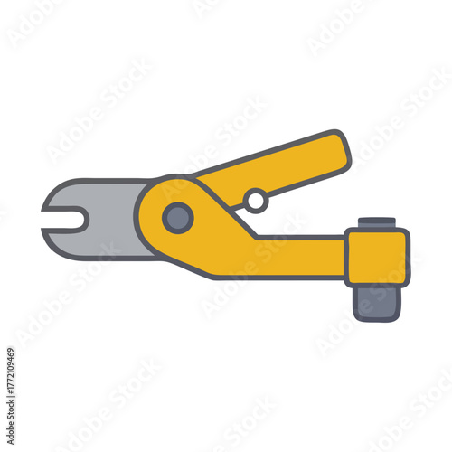 Illustration of metal cable cutter tool over black background