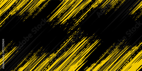 Abstract black and yellow combination dirty grunge background. Modern halftone dots. Simple grunge design. EPS 10 vector.