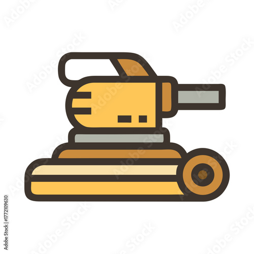Detailed flat vector graphic of a belt sander