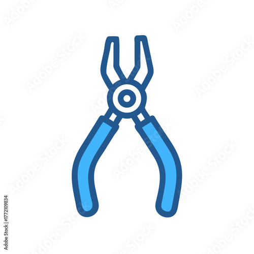 Pliers tool blue icon on black background illustration graphic