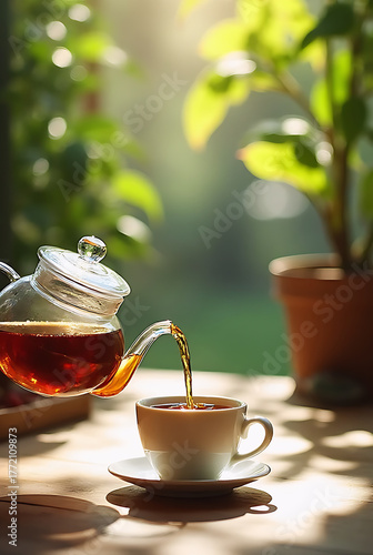cup of tea and teapot