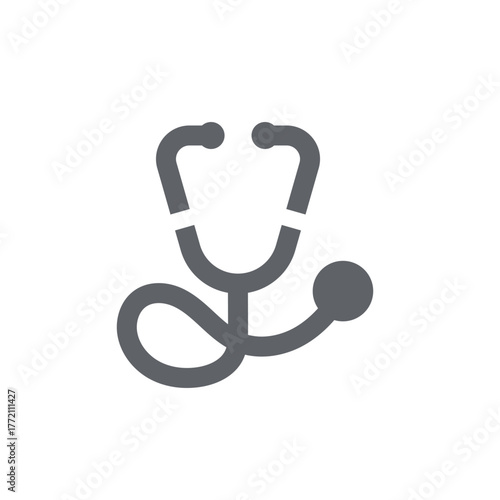 Stethoscope Line Icon, Editable Stroke