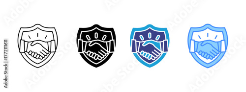 Integrity icon set multiple style collection