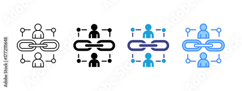 Link icon set multiple style collection