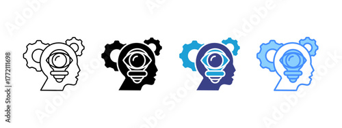 Perception icon set multiple style collection