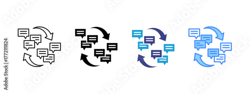 Responsive icon set multiple style collection