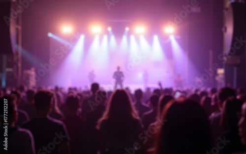 Wallpaper Mural blurred  stage with concert crowd. High quality Torontodigital.ca