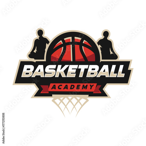 Basketball academy sport logo