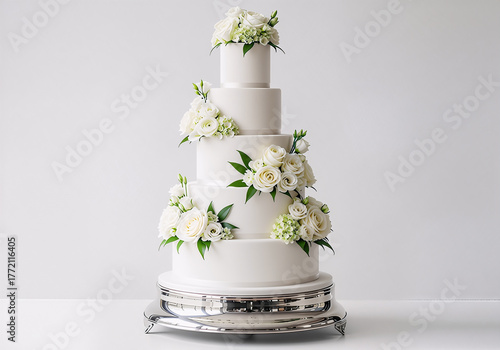 Elegant White Layered Celebration Cake