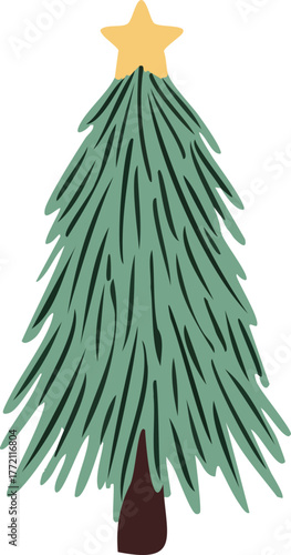 Cozy Christmas Tree Vector
