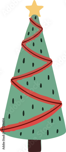 Cozy Christmas Tree Vector