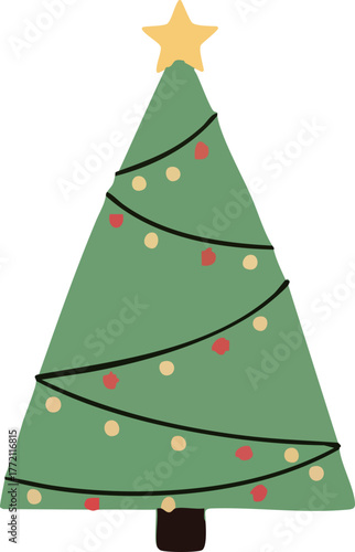 Cozy Christmas Tree Vector