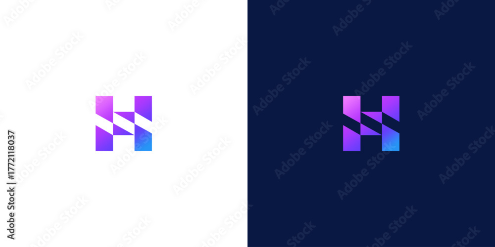 Obraz premium initial H icon monoline logo design vector 