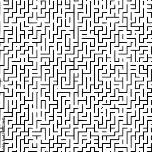 Solve this complex maze challenge a black and white puzzle illustration for problem solving and logical thinking