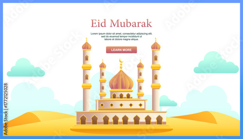 LANDING PAGE DESIGN MOSQUE ILLUSTRATION 1