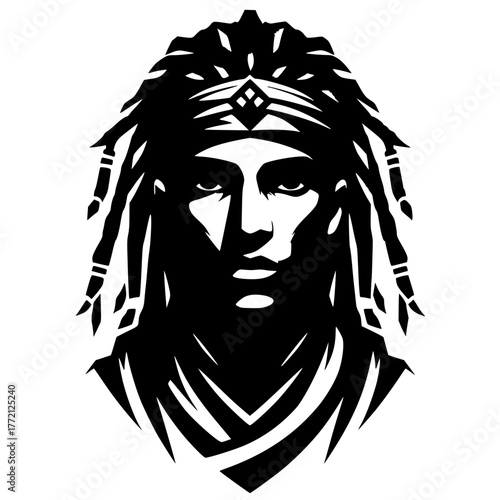 Silhouette portrait of a man with dreadlocks
