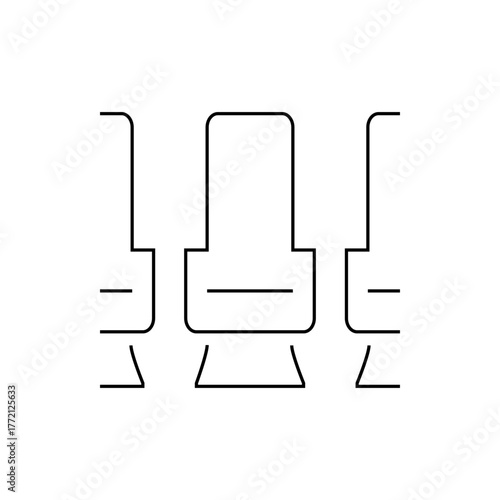 Illustration of three black and white schematic electrical components in a row on a white background