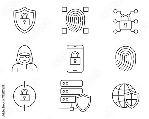 Cyber Security Icon. Protection, Privacy, Data Safety, Network, Data, Online Protection Symbol