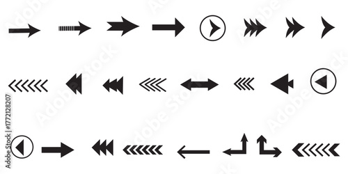 Vector set of swipe arrows. Arrow vector icon. Arrows collection. Arrows big black set icons, arrow icon, modern simple arrows .