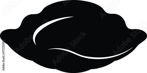 oyster black silhouette vector flat design