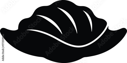 Oyster black silhouette vector, Oyster  silhouette vector, Oyster icon Vector illustration.