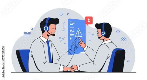 Two Customer Service Representatives Discussing a Problem.