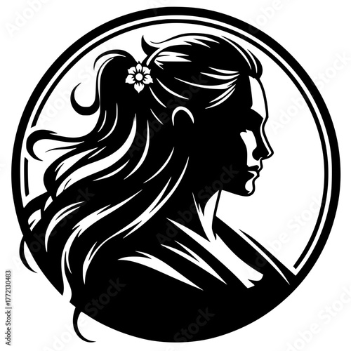 Female knight avatar silhouette