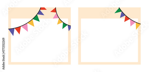 Design template square flag party isolated