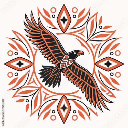 Ethnic Khid Animal Symmetrical Graphic