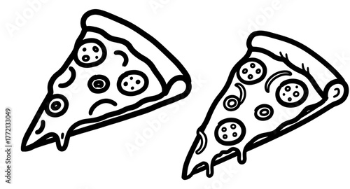 Two slices of delicious pepperoni pizza with melted cheese, perfect for a quick meal