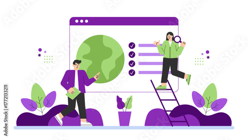 Corporate Social Responsibility in Business Flat Vector Illustration