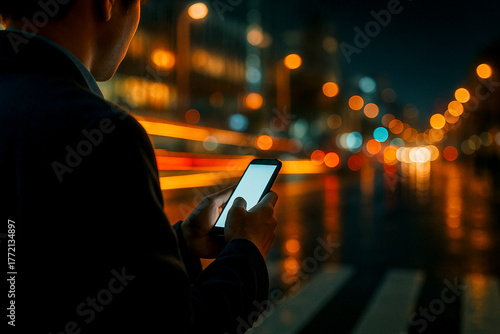 The urban afterglow, and my smartphone held tight on the walk home at night.