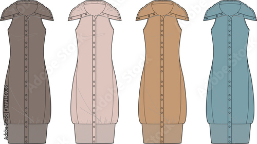 Elegant Button-Down Dresses Fashionable and Stylish Apparel Collection