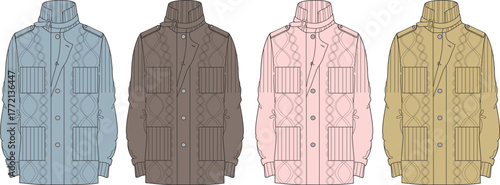 Technical Jacket Vector Pack Versatile Coats for Fashion Designs, Apparel Concepts and Style Inspiration