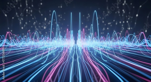 Futuristic Aurora Data Field Symbolizing Digital Flow and Innovation