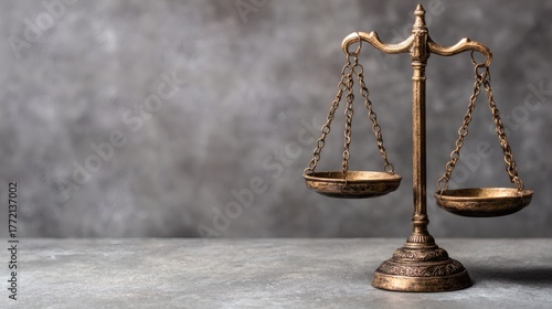 Vintage Balance Scale with Elegant Design on Subtle Gray Background