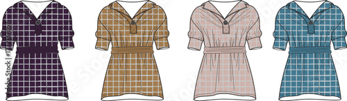 Stylish Plaid Dress Designs A Variety of Color Options for Women's Fashion