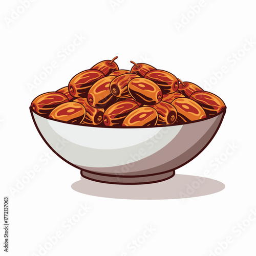 Bowl of dates digital illustration design