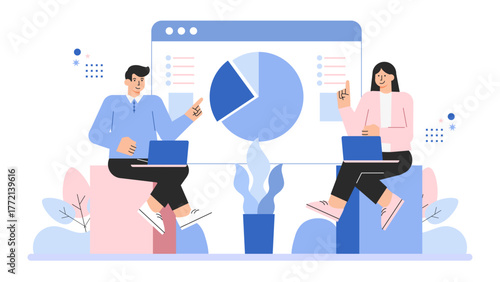 Employee Benefits and Work-Life Balance Concept Flat Vector Illustration