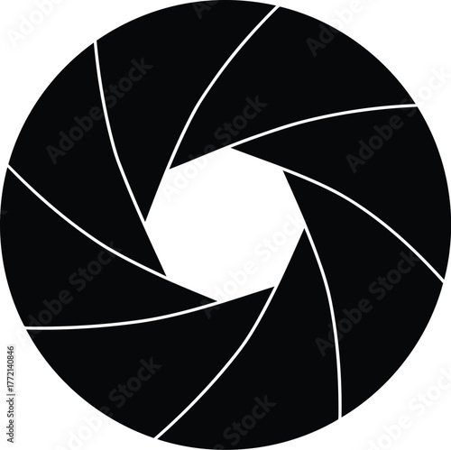 Abstract camera aperture symbol graphic design vector