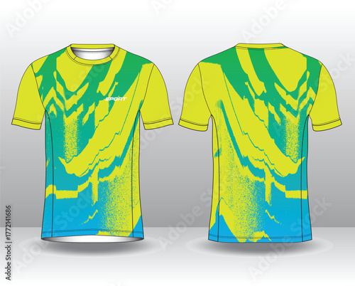 Professional running jersey template with modern geometric style for activewear