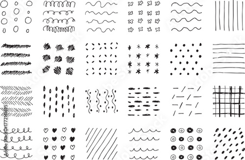 背景・素材・パッケージ・季節デザインに使える手描きラインパターン　Hand-Drawn Line Pattern for Backgrounds, Packaging, and Seasonal Designs