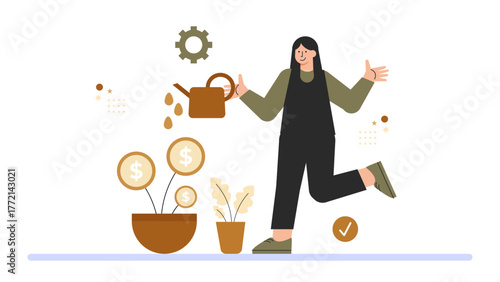 Personal Finance and Wealth Management Concept Flat Vector Illustration