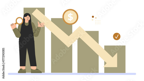 Flat Design Business Recovery and Growth After Crisis Flat Vector Illustration