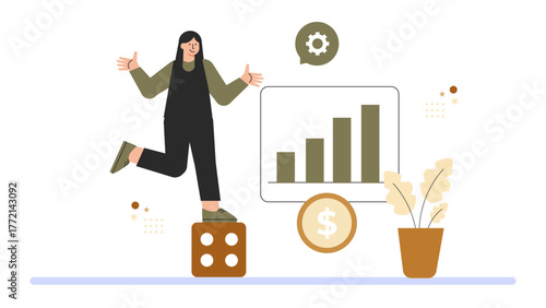Business Risk and Uncertainty Management Flat Vector Illustration