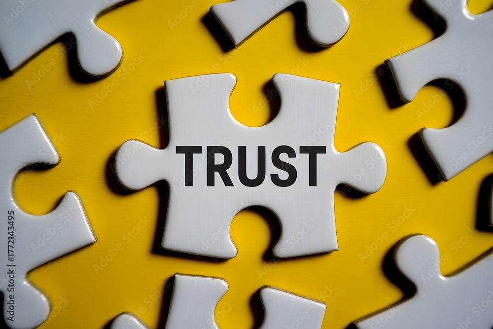 Obraz premium Puzzle piece with trust word