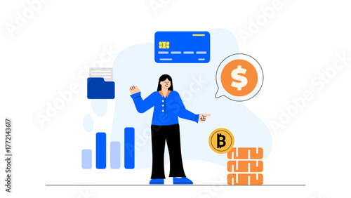 Flat Design Banking and Loan Application Concept Flat Vector Illustration